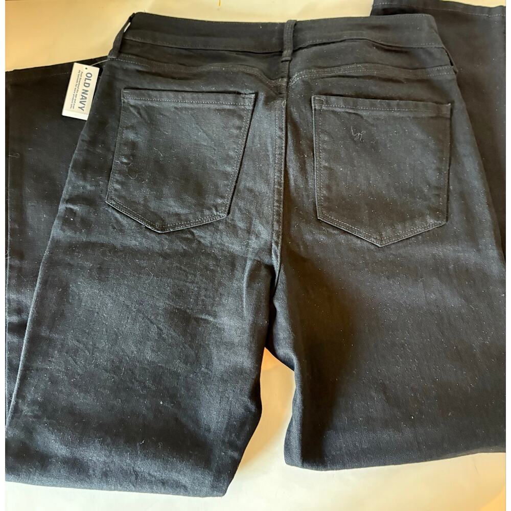 Old Navy high rise black jeans straight leg 8 short - Picture 3 of 5